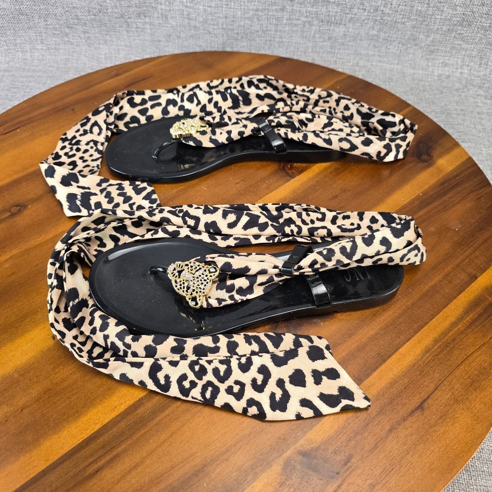 INC International Concepts Malana Leopard‎ Print Ankle Wrap Thong Sandals Size 5 - Picture 2 of 8